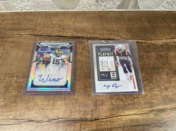 Former New England Patriots Players Rookie Autographed Trading Cards Lot Of 2 A3