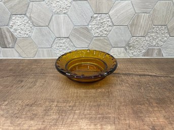 Vintage Del Webb Hotel Amber Glass Souvenir Ashtray A3