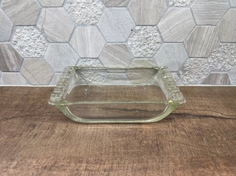 Vintage Rectangular Clear Glass Ashtray A3