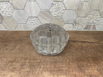 Vintage Clear Glass Flower Frog A3
