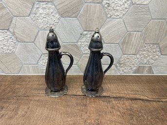 Vintage La France Reg 607 Silver-plated Salt And Pepper Shakers A3