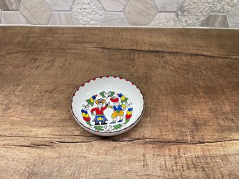 Hand Made Enamel Athens Greece Trinket Dish A3