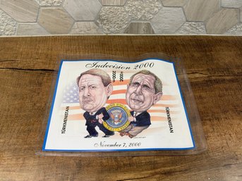 Indecision 2000" George W. Bush And Al Gore Commemorative Souvenir Sheet A2