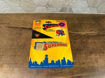 1998 USPS Superman Stamp Collectibles Gift Tag And Magnet A2