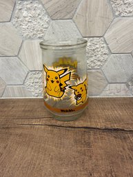 1999 Welch's Pokemon Pikachu (#25) Glass Jelly Jar B3
