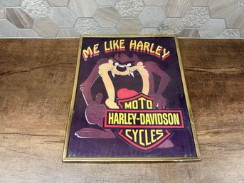 Vintage Harley-Davidson Taz Framed Mini Poster B1