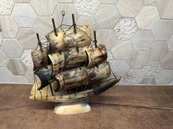 Vintage Mid-century Handcrafted Nautical Sailboat Sculpture B1