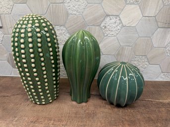 IKEA Ceramic Cactus Decorations Lot Of 3 B1