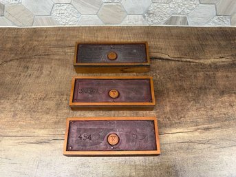 Lot Of 3 Vtg Letterpress Block Stamps B2