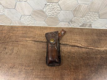 Vintage Brown Leather Belt-mounted Pocket Knife Case B2