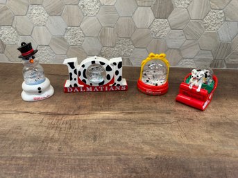 Vintage 1996 McDonalds Disney's 101 Dalmatians Snow Globe Ornaments Lot Of 4 LDA6