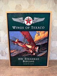 1995 Ertl Wings Of Texaco 1931 Stearman Biplane Die-cast Metal Coin Bank LDA6