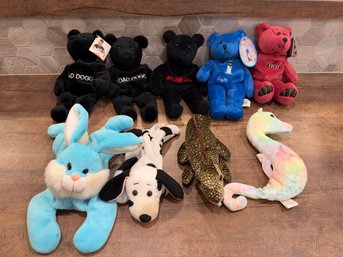 Vintage Plush And Bean Bag Toys Lot Of 9 LDA6-9