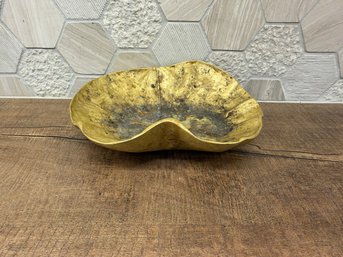 Vintage Brass Lotus Leaf Dish B2