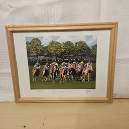 Framed Artwork: Horse Racing Scene