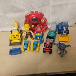 Large Toy Collection: Trucks, Utility Vehicles & Baymax