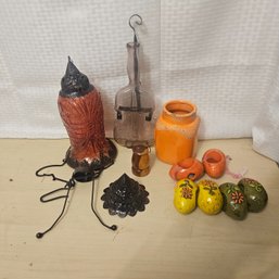Decorative Home Accents Lot: Glass & Candle Pieces
