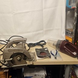 Large Electric Tool Lot: Table Saw, Desk Vacuum & More