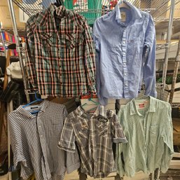 Lot Of 5 Button-Down Shirts – Hollister, Izod, Chaps & More