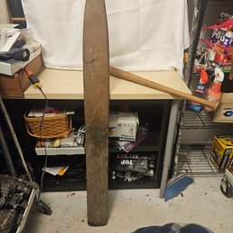 Wooden Bat & Board Decor Pair