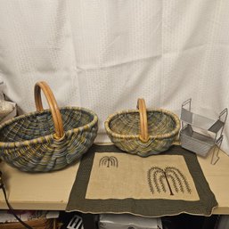 Rustic Storage & Organization Set With Baskets And Mat