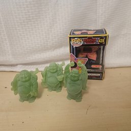 Smiling Buddha Figurines With Stranger Things Demogorgon Pop