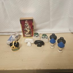 Collectible Salt & Pepper Shakers With Gorham Holiday Tradition  Piece