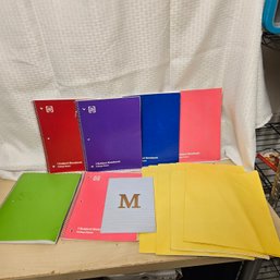 School & Office Supply Lot – 1 Notebook & 9 Yellow Folders