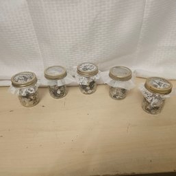 Decorative Glass Jar Lot – Shells, Buttons & More