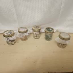 Decorative Glass Jar Lot – Shells, Buttons & More