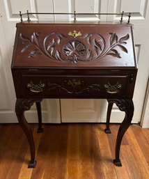 Antique Victorian Carved Mahogany Desk