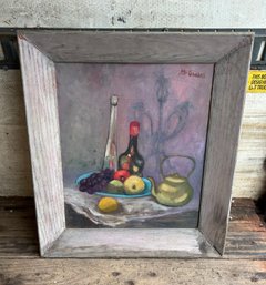 Mid Century Impressionist Still Life Oil Painting Signed GAUDES