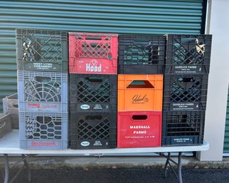 Lot Of 12 Vintage Plastic Milk Crates