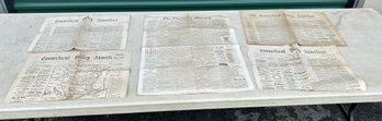 5 Antique 19th Century Newspapers