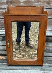 Antique Oak Mirrored Medicine Cabinet