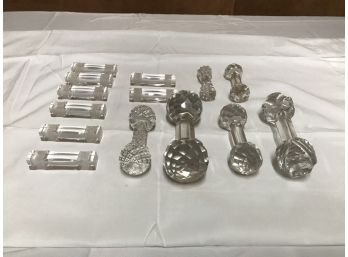 14 Antique Cut Glass Crystal Knife Rests