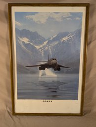 Rockwell B-1B Bomber, Signed Dru Blair 89, Framed Poster