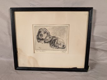 Two Brothers Signed Etching Albert Edel, 1890-1961