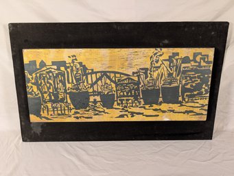 Woodcut On Velour - Michael DeWitt Estate Collection