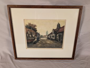 Village Lithograph - Michael DeWitt Estate Collection