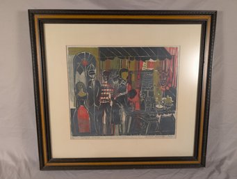 Willard Carpenter 1963 'The Cookout Crowd' Screen Print