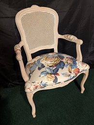 Floral Upholstered Seat W/ Cane Back Side Chair (31E)