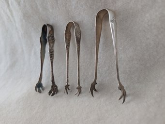 3x Sterling Tongs - 78 Grams Sterling (lot 35M)