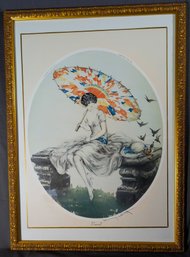 Parasol By Louis Icart Original Lithograph (43E)