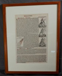 Page From The Nuremburg Chronicle Circa 1493 (5E)