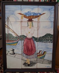 Hand Painted Portuguese Tile Display (4E)