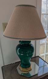 Pair Of Glass Celadon Lamps (10E)