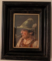 Bavarian Peasant Oil On Board (8E)