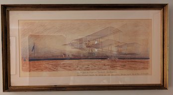 Early Aeroplane Lithograph By Ernest Montaut  (11E)