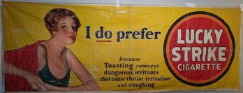 1940s 'Lucky Strike' Cloth Store Banner (51E)